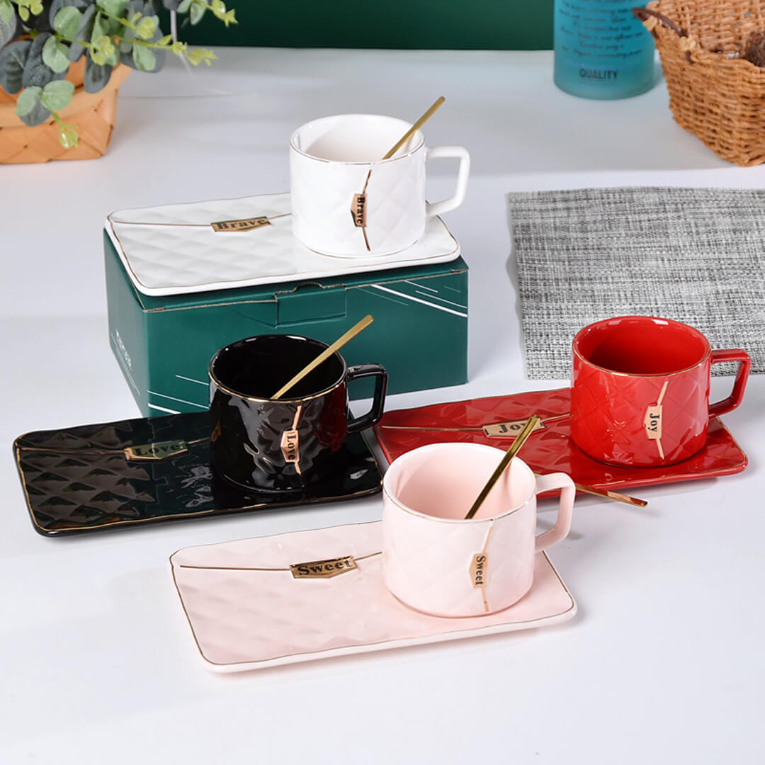 New ceramic handbag shaped coffee cup novel coffee mug bag style engraving  Tea Cups 4 colors are available - AliExpress