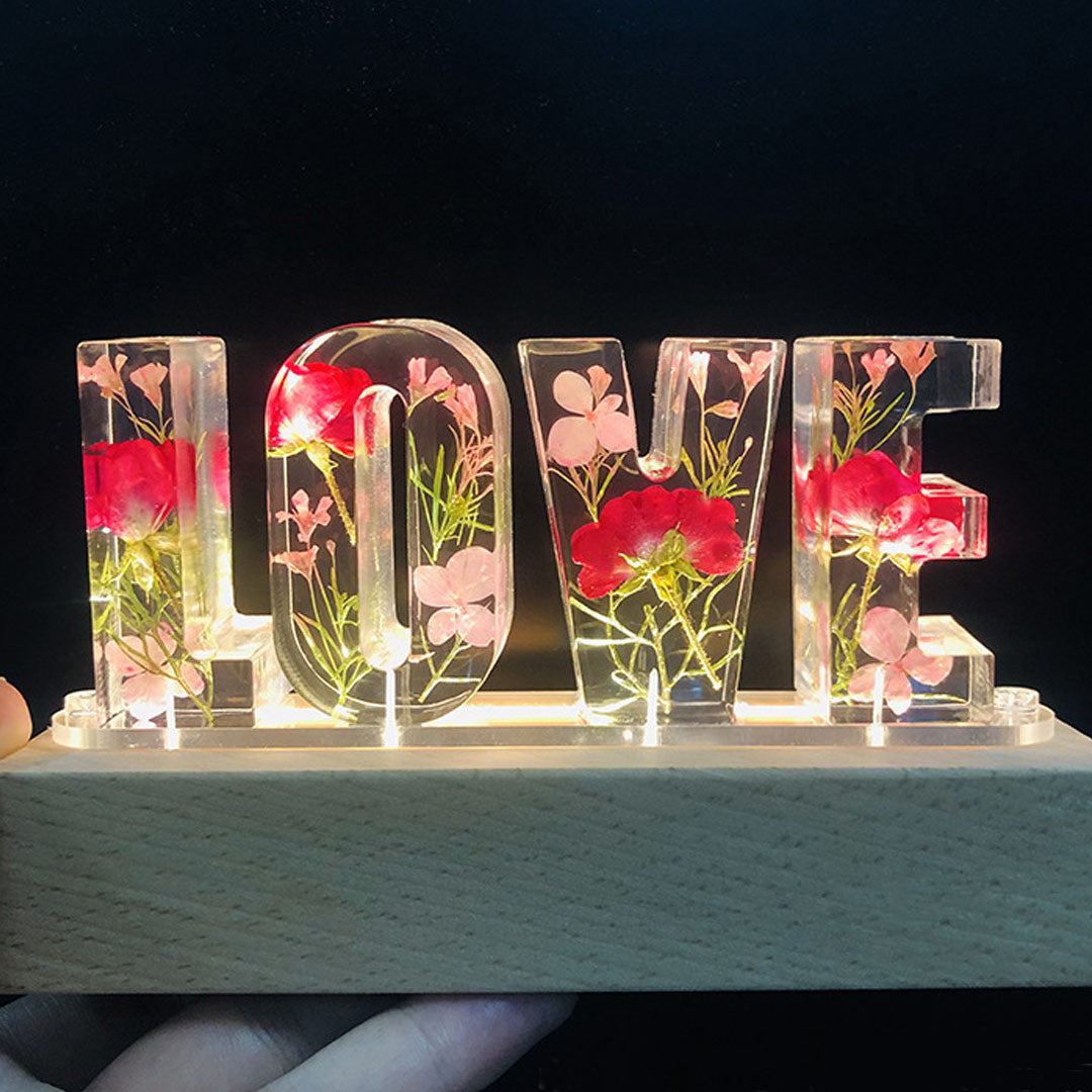 Custom Flower Resin Lamp - HANDMADE