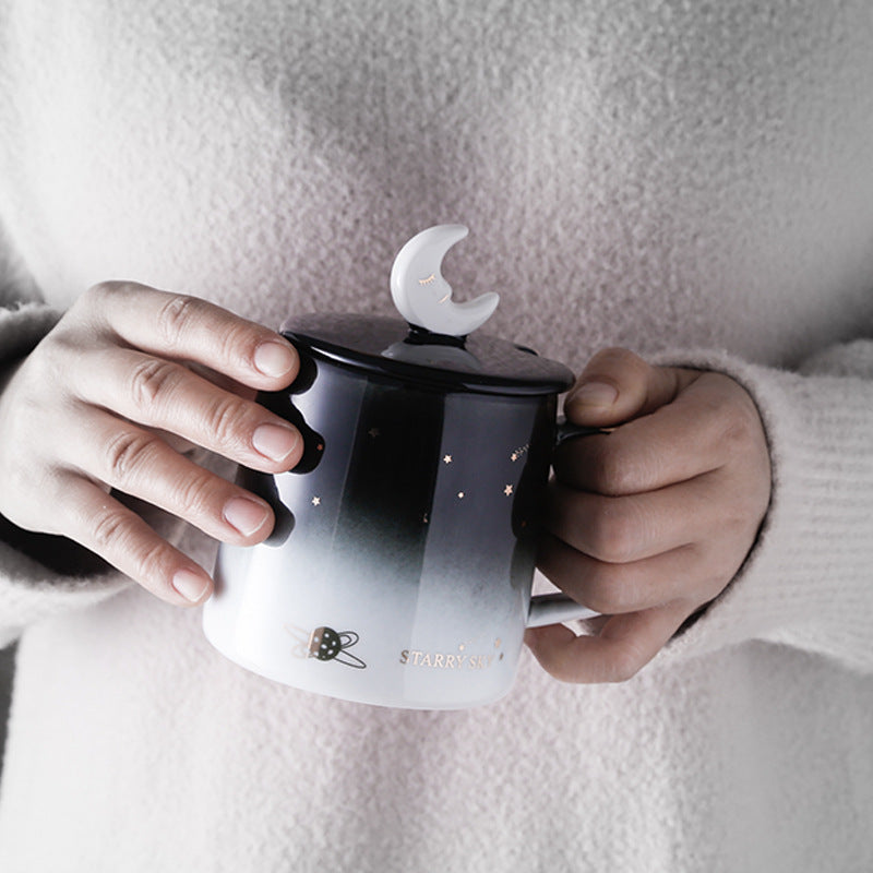 Starry Sky Coffee & Tea Mug (With Lid & Spoon)